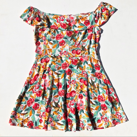 NWT Forever 21 Floral Mini Dress Size L - Picture 2 of 11